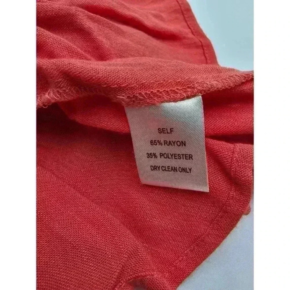 Mod Women's Size S Empire Waist Ruffled Trim Cami in Coral - Picture 4 of 7